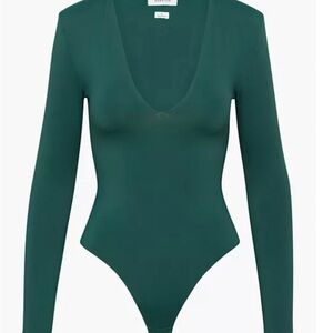 Babaton Deep Green Long Sleeve Bodysuit